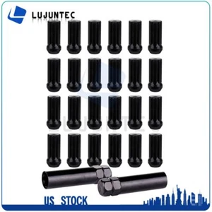 24 Pcs M 14x1.5 7 Spline Lug Nut+ 2 Keys Fits Toyota Ram Cadillac Ford Lincoln - Picture 1 of 9