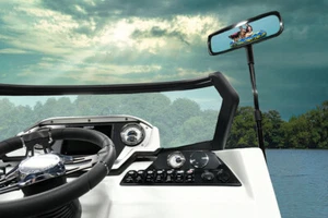 Extra Large Pontoon Boat Mirror (5" x 11.8") & Bracket, New, Folding, Adjustable - Bild 1 von 12