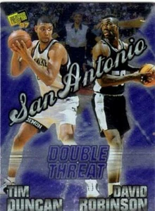 NBA BASKETBALL PRESS PASS 1997 TARJETA PROMOCIONAL DE DOBLE AMENAZA DUNCAN & ROBINSON 1 - Imagen 1 de 2