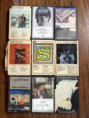 Cassette Tapes 70s 80s Rock - Beatles Bob Dylan Steppenwolf Cat Stevens - Image 1 of 3