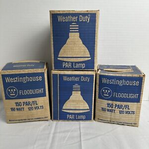 Vintage Westinghouse Weather Duty 150 Par/FL 150Watt 120 Volt Floodlights 4 Pack