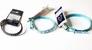 Lot Zack & Zoey Dog Houndstooth Collar 5/8" 6-8" & East Side 3/8 6-10", 8-12" - Picture 1 of 8