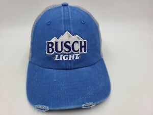 Busch Light Beer "The Sound of Country" Distressed Mesh Trucker Snapback Hat Cap