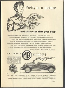 1950's Vintage Motoring Advert for BMC's MG MIDGET - 'Pretty as a Picture' - Picture 1 of 1