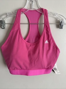 Neu mit Etikett Adidas XL Damen-Sport-BH Hot Pink $ 45 Pads Neckholder Fitnessstudio Training Oberteil - Bild 1 von 6