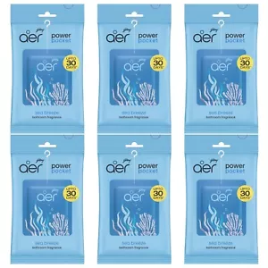 6X Godrej Aer Power Pocket Bathroom Fragrance - Sea Breeze - Picture 1 of 3