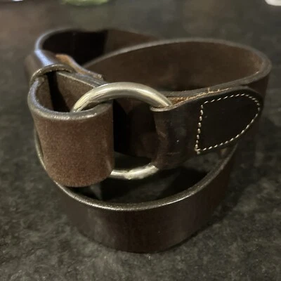 Cinto de couro feminino Abercrombie Surplus Goods, P, fivela de prata, 28-32 polegadas - Imagem 1 de 4