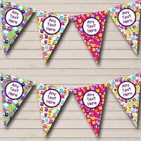Elegant White And Gold Regal Personalised Birthday Party Bunting Banner Garland