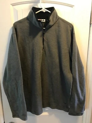 FILA Polar Hombre Grande Gris 1/4 Cremallera Polartec Pista Correr Trabajo S1 Foto 1 de 4