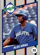 1990 Charlotte Knights Team Issue #5 Alex Arias George Washington High School NY
