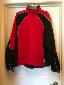 Rawlings Long Sleeve Wind Breaker Jacket - RED/BLACK - Size XL - Full Front Zip - Picture 1 of 9