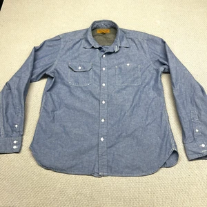 Camisa Stapleford Para Hombre Grande Azul Cambray Abotonada Clásica Occidental - Imagen 1 de 9