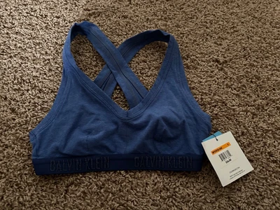 Calvin Klein Lightly Lined Bralette Small - Blue- NWT - Image 1 of 3