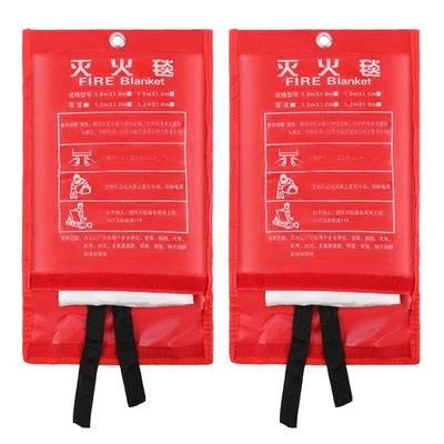 2 PACKS FIRE BLANKET Fiberglass Emergency Home Retardant Prepared 39''x39'' New - Image 1 of 4