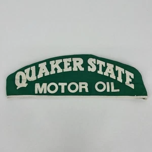 Quaker State Motor Oil Service Attendant's Felt Grease Cap Size Large Green Vtg - Picture 1 of 6