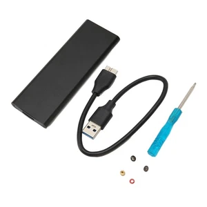 Black SSD Enclosure M.2 NGFF To USB 3.0 OTG WTG Function Hard Drive Enc NEW - Afbeelding 1 van 12
