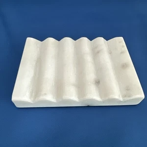 Jabonera de mármol real bandeja de piedra de ducha barra pequeña soporte para jabón con autodrenaje - Imagen 1 de 4