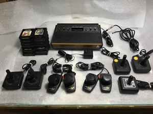 Atari 2600 Sixer "woody" System Bundle with Console, 12  Games, Joysticks, WORKS - Picture 1 of 20