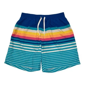 Chubbies Men’s The Newports 7” Swim Trunks Blue Multicolor Striped Size L ECU - Picture 1 of 11