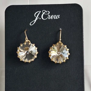 Orecchini goccia tondi cristallo Jcrew 29 mm regalo retrò donna festa vacanze gioielli - Foto 1 di 4