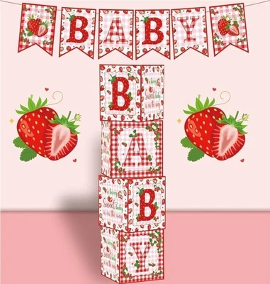 Berry Sweet Baby Strawberry Girl Baby Shower Party Decorations - Image 1 of 4