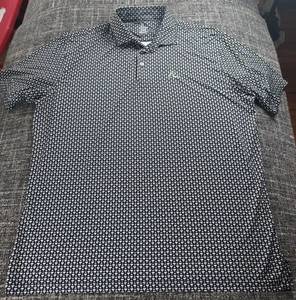 Polo de golf Rhoback para hombre negro bebida Martini vidrio estampado por todas partes talla 2XL - Imagen 1 de 10