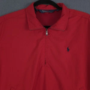 Vintage Polo Ralph Lauren 1/2 Zip Pullover Herren Large Rot Langarm Windbreaker - Bild 1 von 12