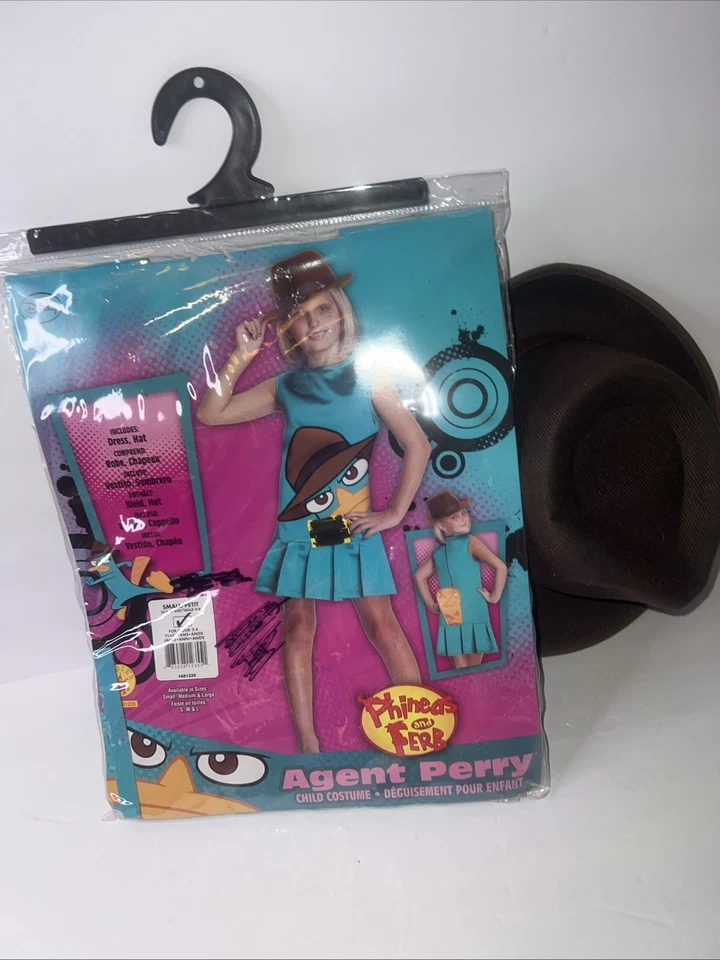 NIP Disney Agent Perry Costume Phineas & Ferb Child Size Small 4-6 Hat and Dress - Image 1 of 4