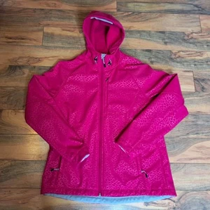 Kirkland Signature Womens Full Zip Hooded Soft Shell Jacket Size XL Pink Cheetah - Picture 1 of 11