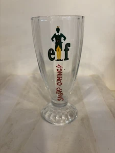 Vtg Elf Movie Buddy's Christmas Glass 7” Sundae Milkshake Beer “Santa’s Coming” - Picture 1 of 15