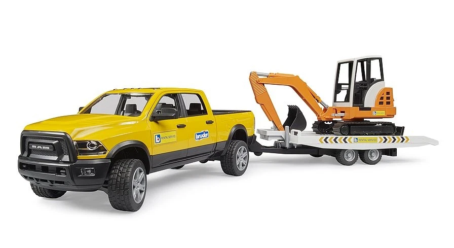 Merchandising Bruder 2546 - Ram 2500 Power Wagon Con Rimorchio E Mini Scavator
