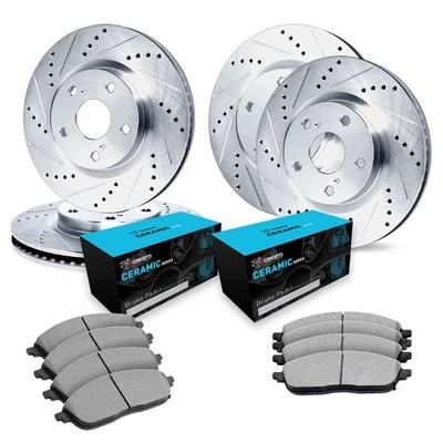 For Porsche 944 83-86 Brake Kit eLINE Series Drilled & Slotted Front & Rear - Image 1 of 4