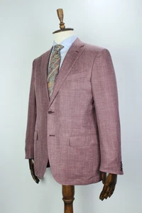 Abrigo Blazer Chaqueta Deportivo ERMENEGILDO ZEGNA Rosa LANA SEDA LINO 52IT 42US/UK - Imagen 1 de 16