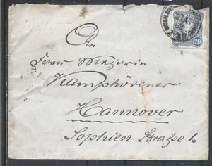Germany, Weimar Republic, Deutsches Reich 20 Pfenn  ISOLATED ON COVER TO HANOVER - Picture 1 of 2