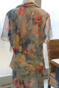 HUDSON AND ONSLOW 3 PIECE skirt blouse scarf MULTI FLORAL SIZE 16 WORN ONCE - Picture 1 of 15