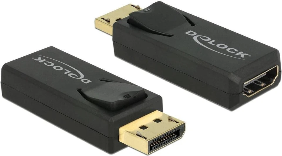 Delock 65573 Adapter Displayport 1.2 Stecker HDMI Buchse 4K Aktiv schwarz - Bild 1 von 1