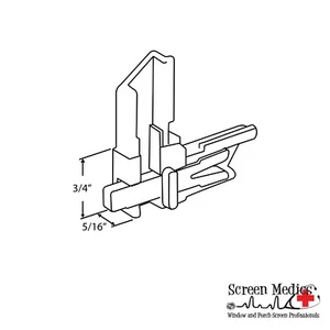 Screen Frame Corner w/ Slide Lock, White Plastic - 8 pack - Picture 1 of 6