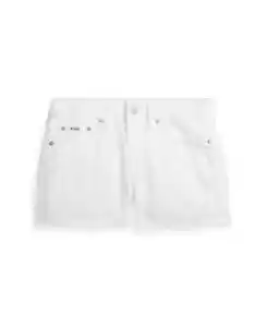 Polo Ralph Lauren Frayed Cotton Denim Shorts Toddler Girls 2 White Zip & Button - Picture 1 of 14