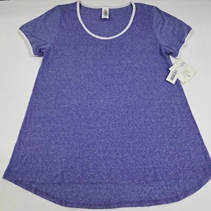 NWT LulaRoe Classic Womens T Shirt Purple Large Scoop Neck Short Sleeve #5177 - Picture 1 of 9