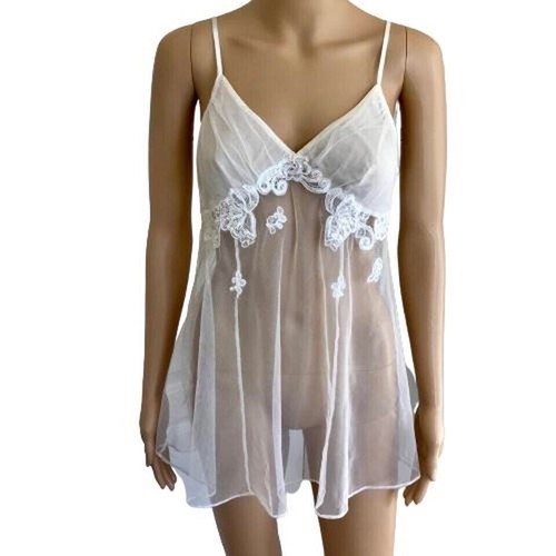 UNDERCOVER Abito slip vintage Y2K Victoria's Secret bianco seta nylon cravatta posteriore taglia S
