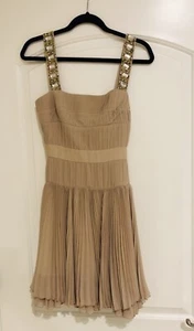 Abito da cocktail Blugirl Blumarine beige per feste impreziosito 42 6 $655 - Foto 1 di 6