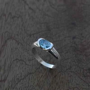 Aquamarine Ring Solid 925 Silver Handmade Beautiful Lovely Sterling Ring Gift - Picture 1 of 9