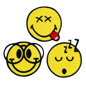Mono Quick 14537 Smiley © Nerd, 3er Set., Bügelbild Patch Emoji - Picture 1 of 1