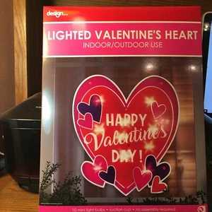 NEW Lighted Happy Valentine's Day Heart Window Decoration Indoor Outdoor - Picture 1 of 7