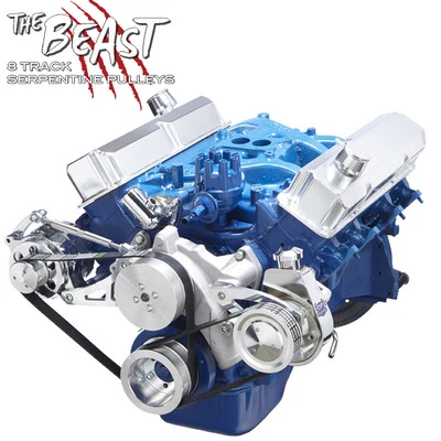 Ford FE Engine Serpentine Pulley Conversion Kit 352 390 427 428 Power Steering - Image 1 of 4