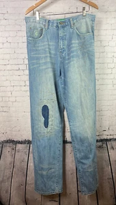 Rocawear Jeans Size 34 Men's Blue Distressed with Patches (A19) - Picture 1 of 15