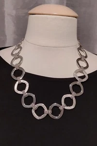 Steel By Design Stainless Steel Square Link Necklace 18-22" - Picture 1 of 4