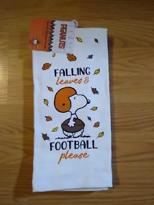 Snoopy Kitchen Towels 2 Pack Football Sports Fall Peanuts Schultz Dish Hand NEW - Picture 1 of 5