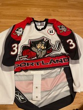 Game Worn Aaron Rome 2006 Portland Pirates Ducks Photomatched AHL Jersey 58