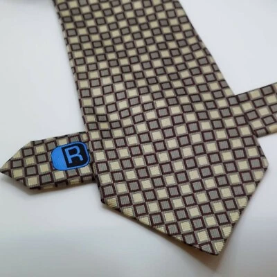 Corbata Kenneth Cole Reaction para Hombres 100% Seda Hecha a Mano Gris Tostado Granate 58"L 4"W Foto 1 de 4